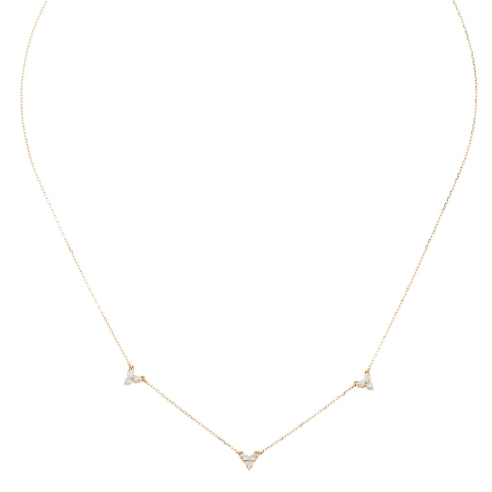 Adina Reyter 14K Diamond three cluster chain necklace